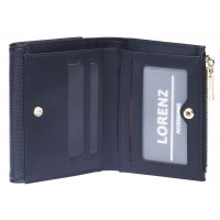 Lorenz RFID Protected Small Flapover Purse with Back Wallet Section & Top Zip